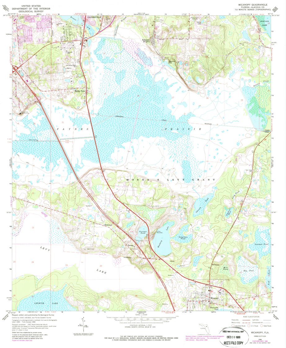 Micanopy, FL (1966, 24000-Scale) Map by United States Geological Survey ...