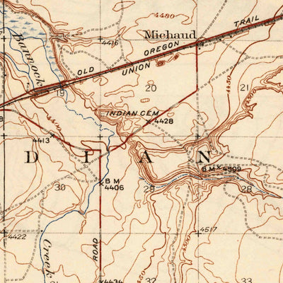 United States Geological Survey Michaud, ID (1937, 62500-Scale) digital map