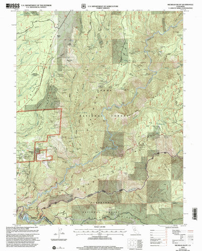 United States Geological Survey Michigan Bluff, CA (2000, 24000-Scale) digital map