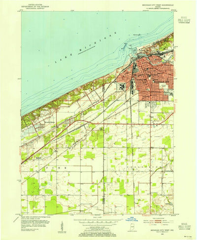 United States Geological Survey Michigan City West, IN (1953, 24000-Scale) digital map