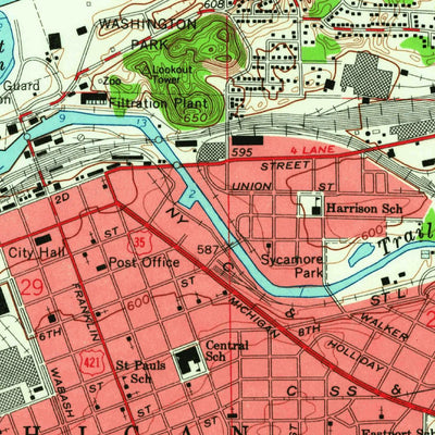 United States Geological Survey Michigan City West, IN (1962, 24000-Scale) digital map