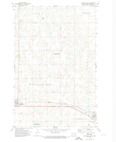 United States Geological Survey Michigan East, ND (1971, 24000-Scale) digital map