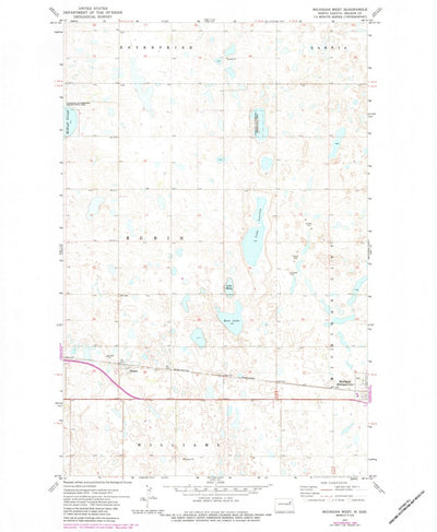 United States Geological Survey Michigan West, ND (1971, 24000-Scale) digital map