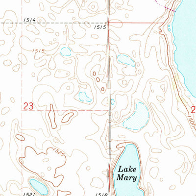 United States Geological Survey Michigan West, ND (1971, 24000-Scale) digital map