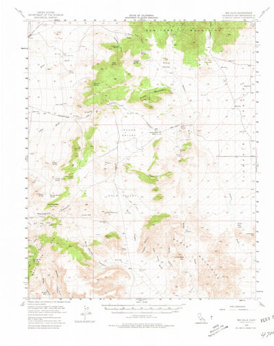 United States Geological Survey Mid Hills, CA (1955, 62500-Scale) digital map