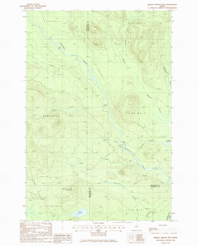 United States Geological Survey Middle Brook Mountain, ME (1985, 24000-Scale) digital map
