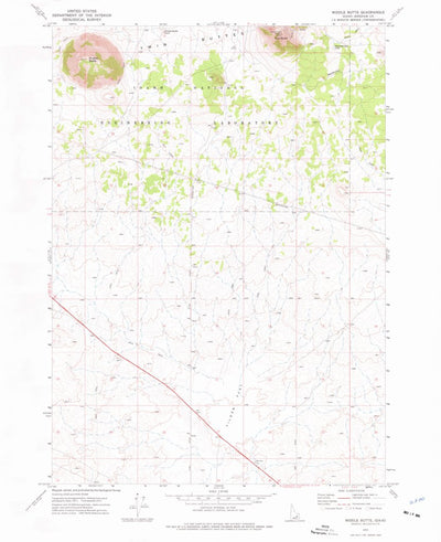 United States Geological Survey Middle Butte, ID (1973, 24000-Scale) digital map