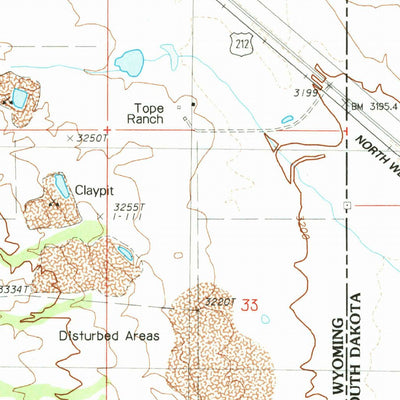 United States Geological Survey Middle Creek Butte, SD-WY (1984, 24000-Scale) digital map