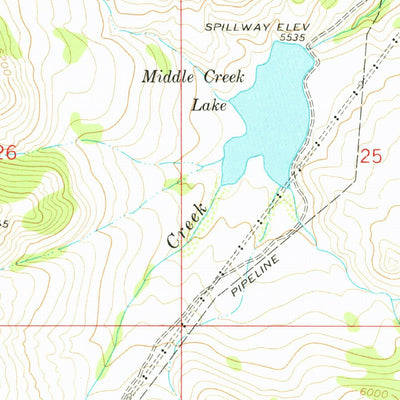 United States Geological Survey Middle Creek Lake, MT (1962, 24000-Scale) digital map