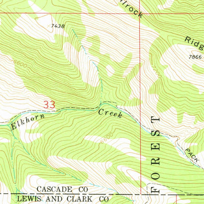 United States Geological Survey Middle Creek Lake, MT (1962, 24000-Scale) digital map