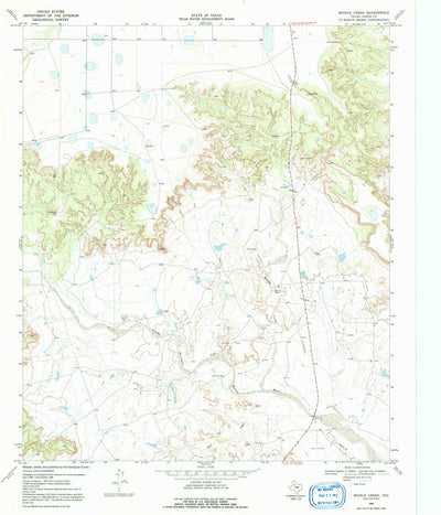 United States Geological Survey Middle Creek, TX (1969, 24000-Scale) digital map