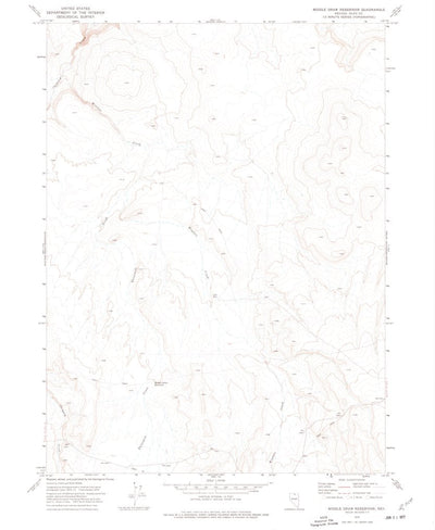 United States Geological Survey Middle Draw Reservoir, NV (1974, 24000-Scale) digital map