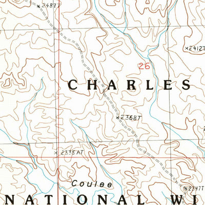 United States Geological Survey Middle Eighth Coulee, MT (1985, 24000-Scale) digital map
