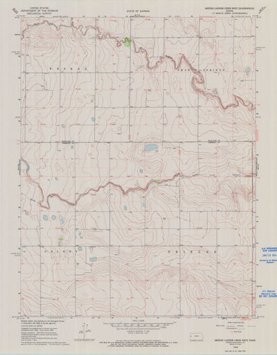 United States Geological Survey Middle Ladder Creek West, KS (1968, 24000-Scale) digital map