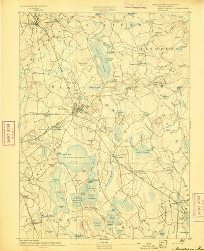 United States Geological Survey Middleboro, MA (1893, 62500-Scale) digital map