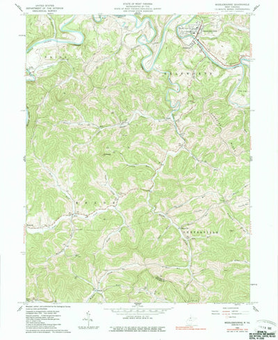 United States Geological Survey Middlebourne, WV (1960, 24000-Scale) digital map