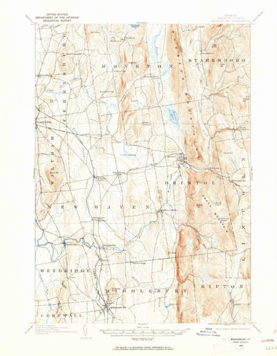 United States Geological Survey Middlebury, VT (1903, 62500-Scale) digital map