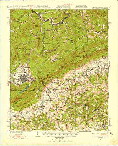 United States Geological Survey Middlesboro, KY-TN-VA (1927, 62500-Scale) digital map