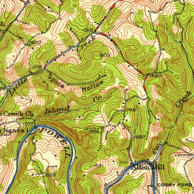 United States Geological Survey Middlesboro, KY-TN-VA (1927, 62500-Scale) digital map
