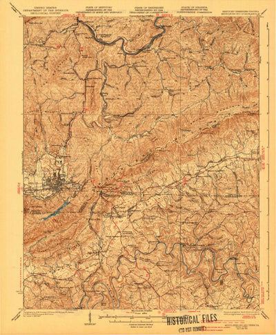 United States Geological Survey Middlesboro, KY-TN-VA (1930, 62500-Scale) digital map