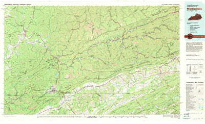 United States Geological Survey Middlesboro, KY-TN-VA (1977, 100000-Scale) digital map