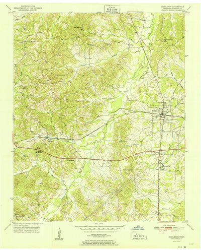 United States Geological Survey Middleton, TN (1951, 24000-Scale) digital map