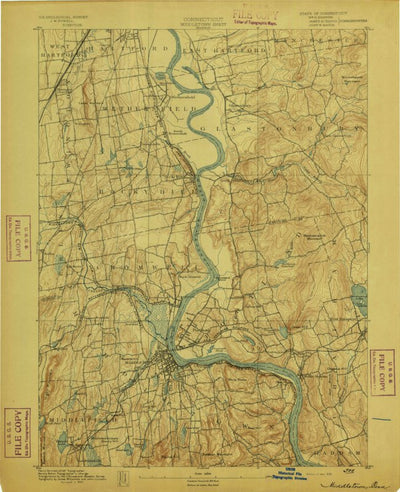 United States Geological Survey Middletown, CT (1893, 62500-Scale) digital map