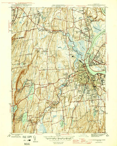 United States Geological Survey Middletown, CT (1945, 31680-Scale) digital map