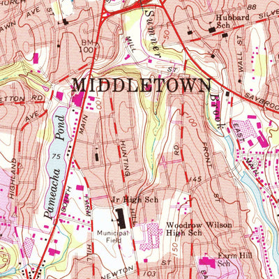 United States Geological Survey Middletown, CT (1965, 24000-Scale) digital map