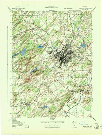 United States Geological Survey Middletown, NY (1943, 31680-Scale) digital map