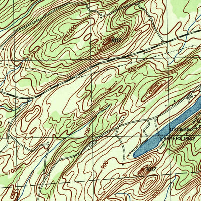 United States Geological Survey Middletown, NY (1943, 31680-Scale) digital map