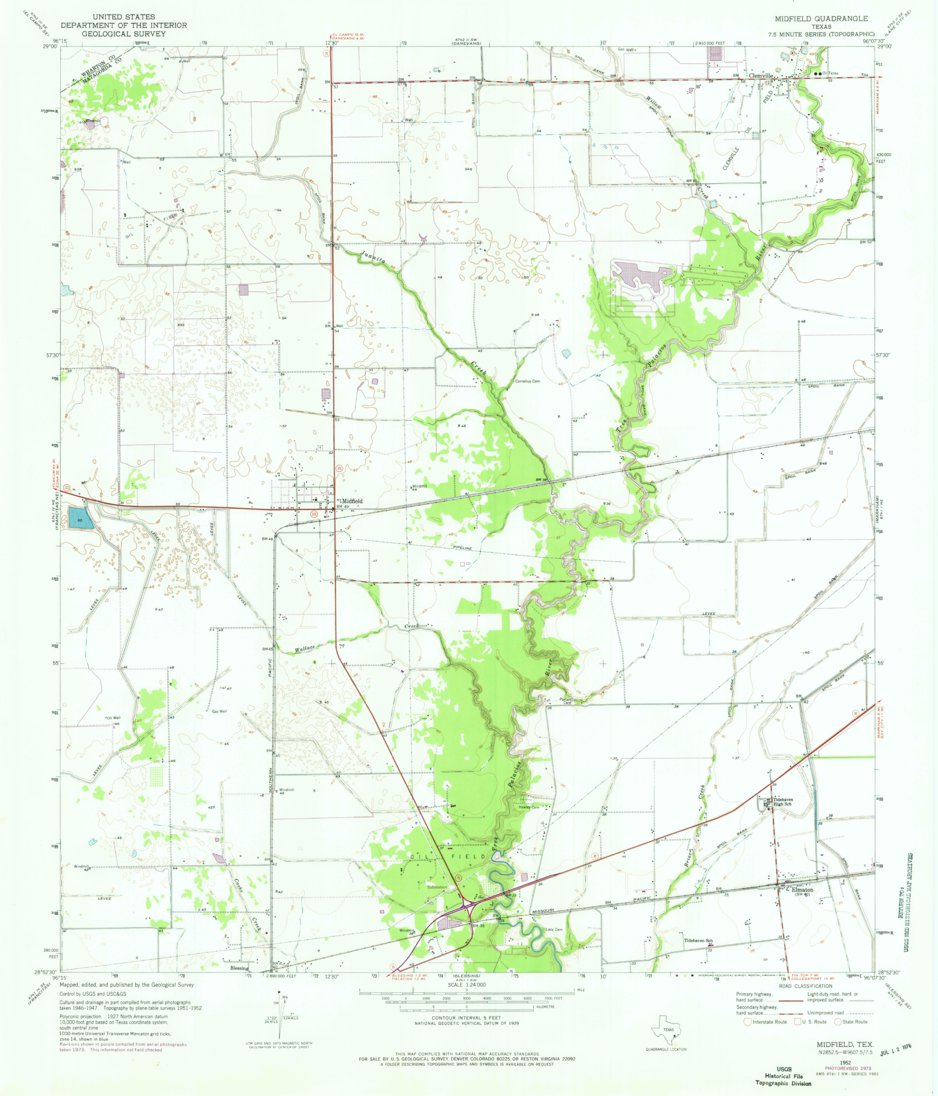 Midfield Tx Midfield, TX (1952, 24000-Scale) Map by United States Geological Survey ...