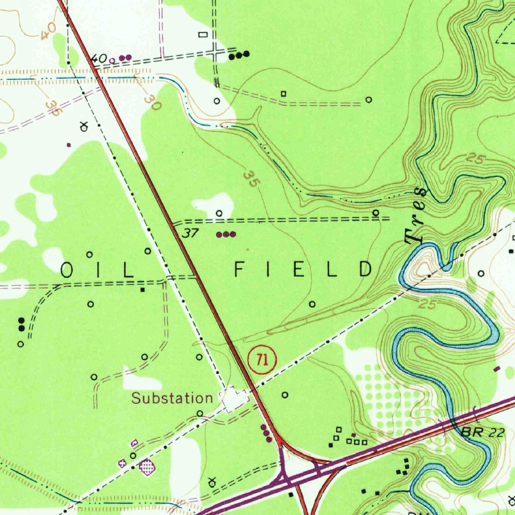 Midfiled Midfield, TX (1952, 24000-Scale) Map by United States Geological Survey ...