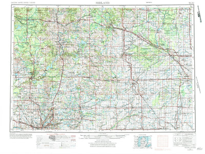 United States Geological Survey Midland, MI (1954, 250000-Scale) digital map