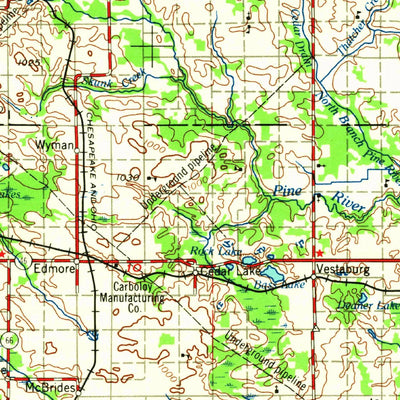 United States Geological Survey Midland, MI (1966, 250000-Scale) digital map