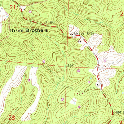 United States Geological Survey Midway, AR-MO (1966, 24000-Scale) digital map