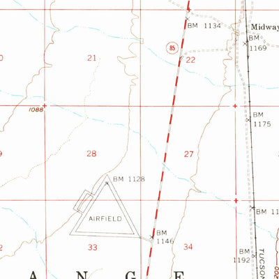 United States Geological Survey Midway, AZ (1958, 62500-Scale) digital map