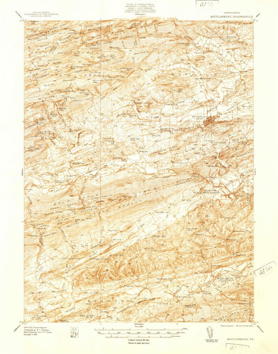 United States Geological Survey Mifflinburg, PA (1938, 48000-Scale) digital map