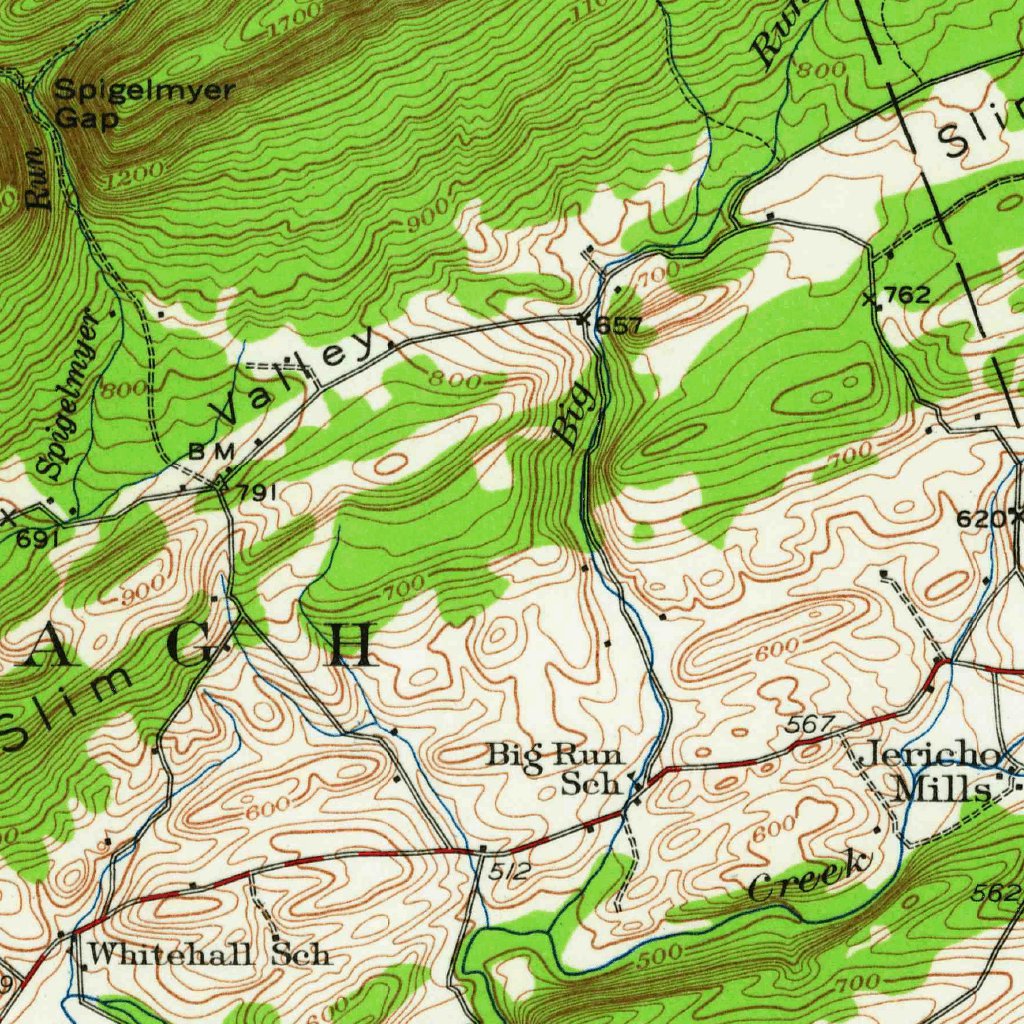 Mifflintown, PA (1934, 62500Scale) Map by United States Geological