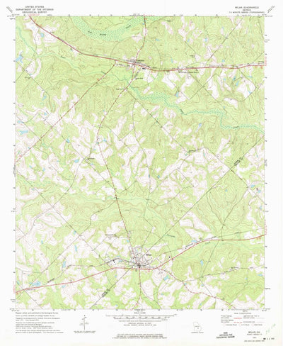 United States Geological Survey Milan, GA (1972, 24000-Scale) digital map