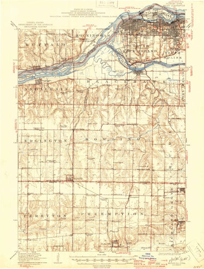 United States Geological Survey Milan, IL-IA (1912, 62500-Scale) digital map
