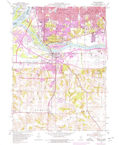 United States Geological Survey Milan, IL-IA (1953, 24000-Scale) digital map