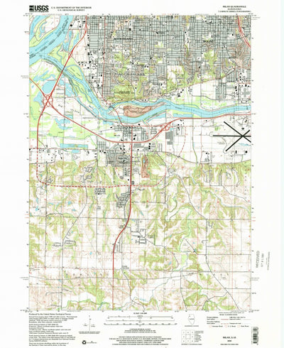 United States Geological Survey Milan, IL-IA (2000, 24000-Scale) digital map