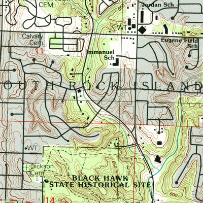 United States Geological Survey Milan, IL-IA (2000, 24000-Scale) digital map