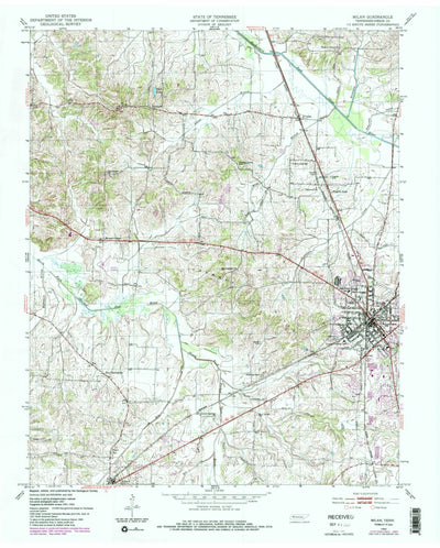 United States Geological Survey Milan, TN (1952, 24000-Scale) digital map