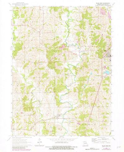 United States Geological Survey Milan West, MO (1964, 24000-Scale) digital map