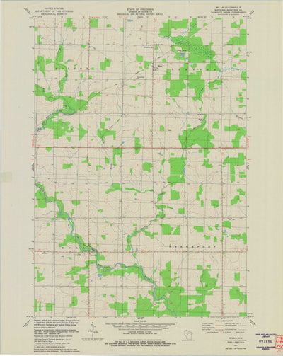 United States Geological Survey Milan, WI (1981, 24000-Scale) digital map