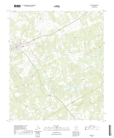 United States Geological Survey Milano, TX (2022, 24000-Scale) digital map