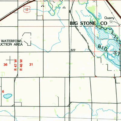 United States Geological Survey Milbank, SD-MN (1985, 100000-Scale) digital map
