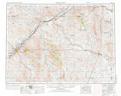 United States Geological Survey Miles City, MT-ND (1953, 250000-Scale) digital map